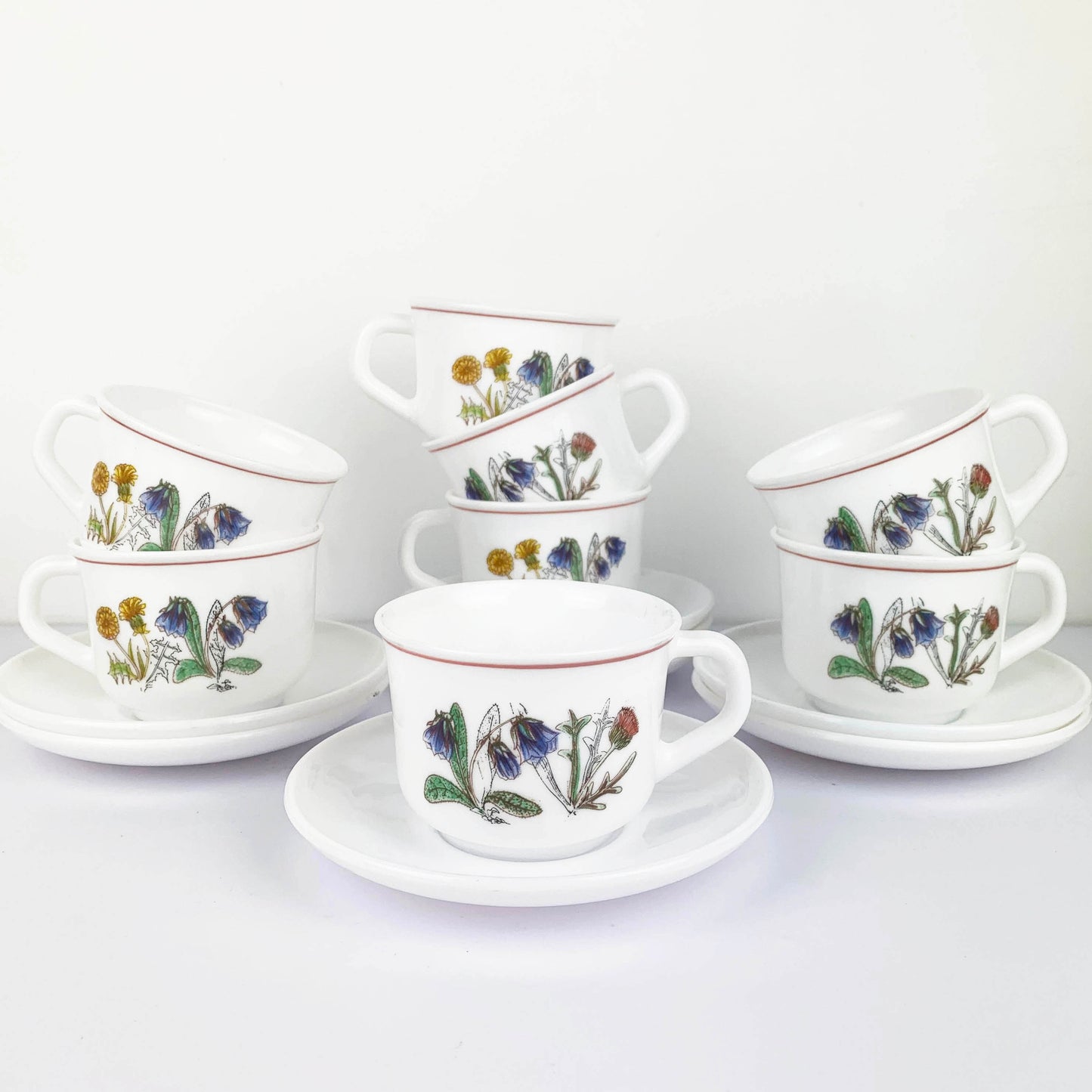 Arcopal 'Fleur D'ete' Coffee Cup and Saucer Set