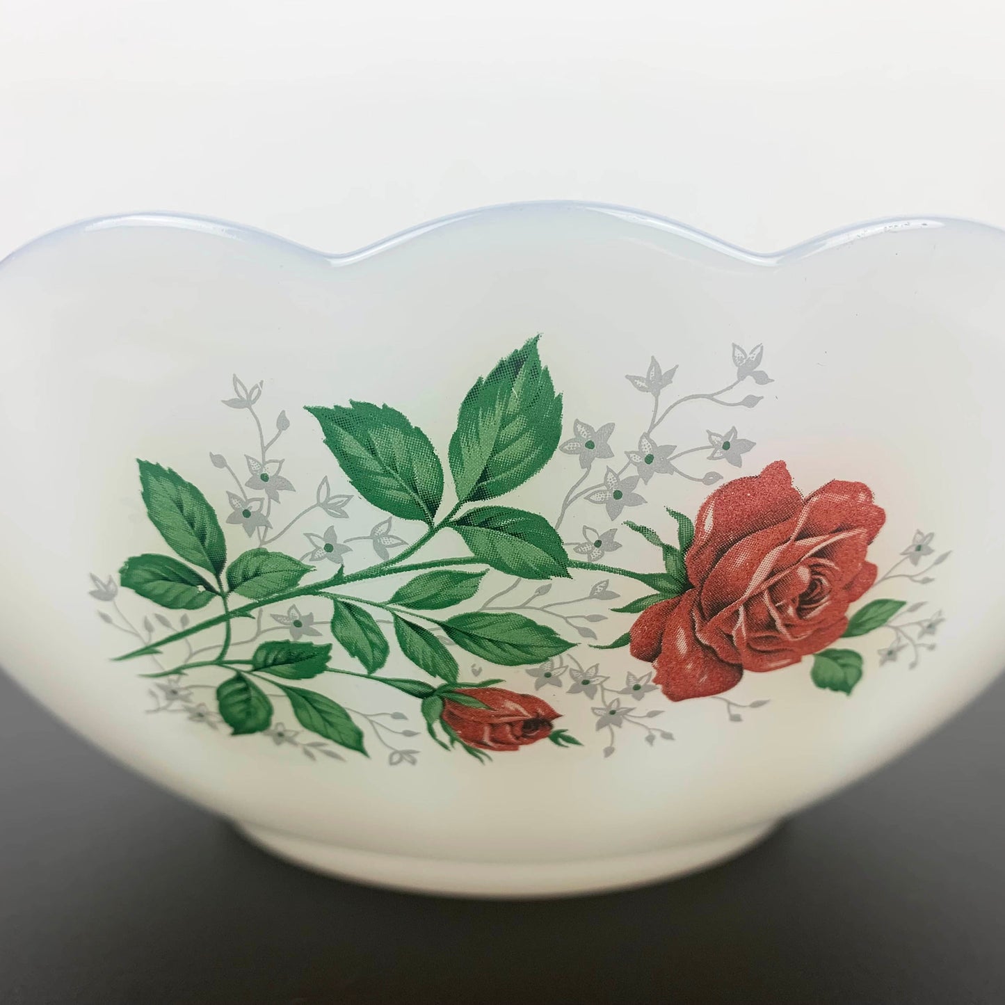 Arcopal Red Rose Opaline Glass Set