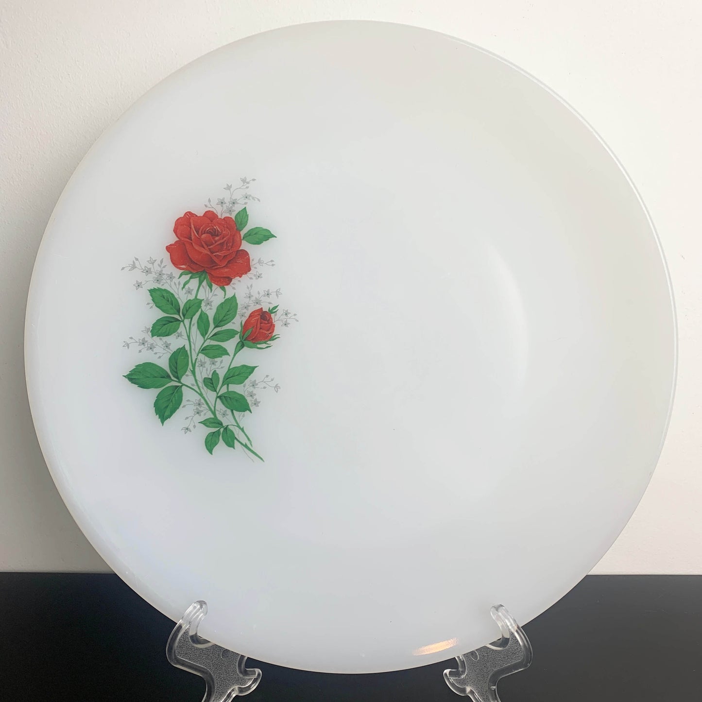 Arcopal Red Rose Opaline Glass Set