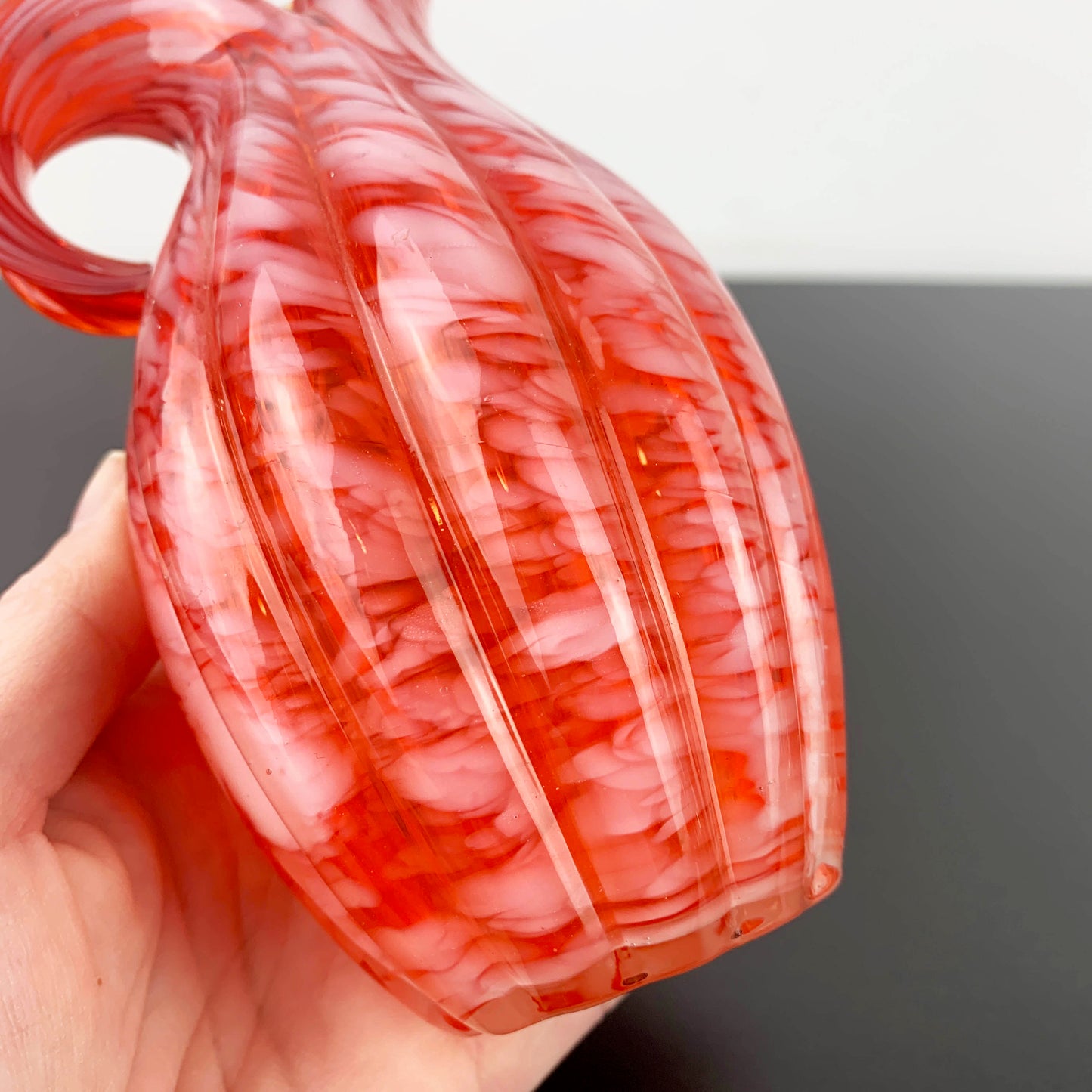 Japanese Hand Blown Art Glass Vase in Pitcher Form