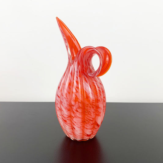 Japanese Hand Blown Art Glass Vase in Pitcher Form