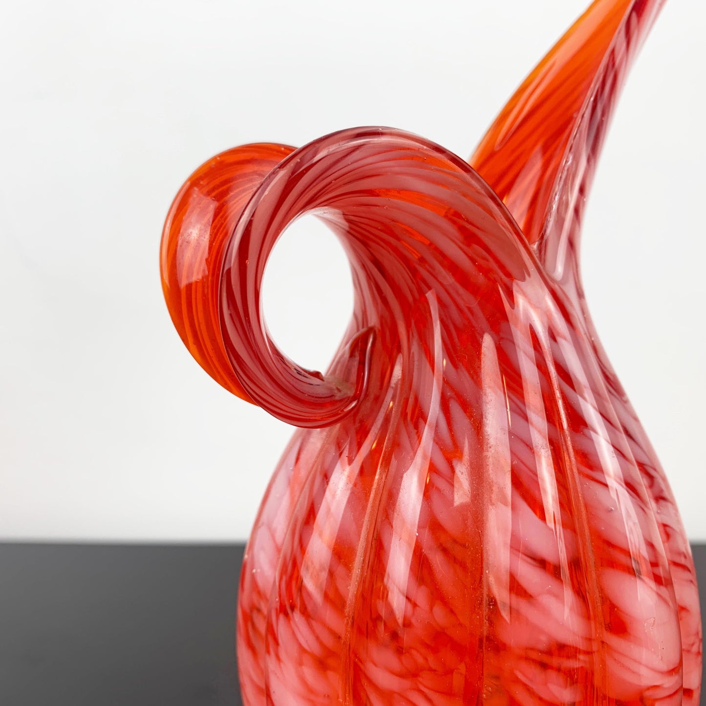Japanese Hand Blown Art Glass Vase in Pitcher Form