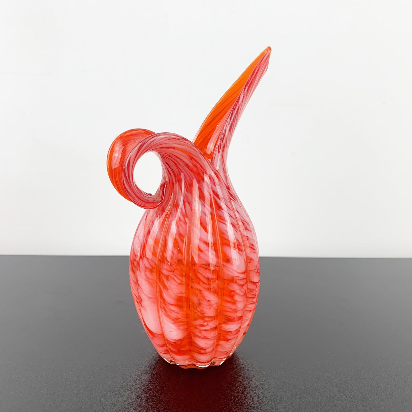 Japanese Hand Blown Art Glass Vase in Pitcher Form
