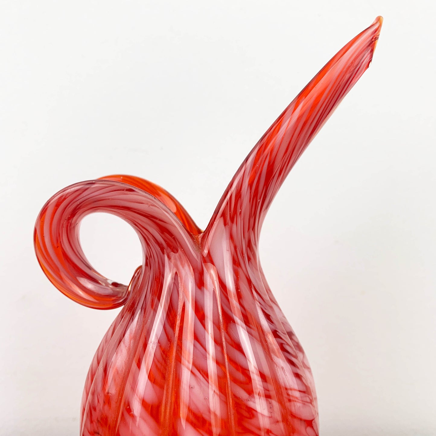 Japanese Hand Blown Art Glass Vase in Pitcher Form