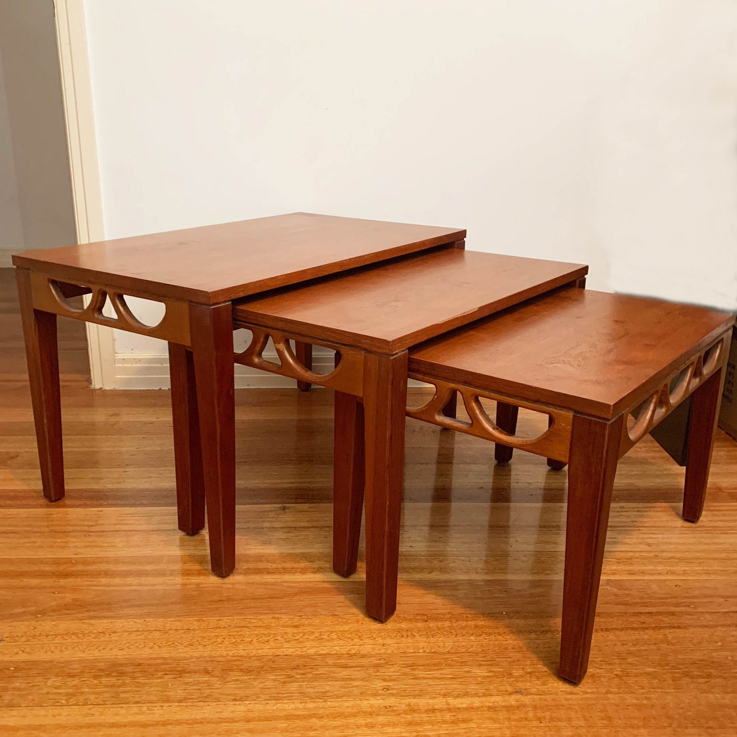 Mid Century Avalon Teak Nested Coffee Table Set