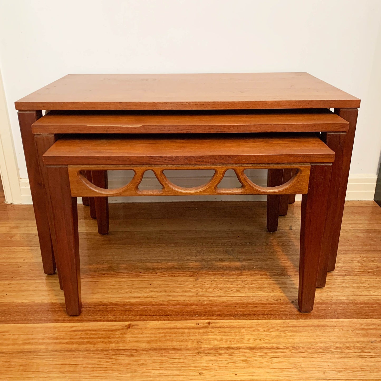 Mid Century Avalon Teak Nested Coffee Table Set