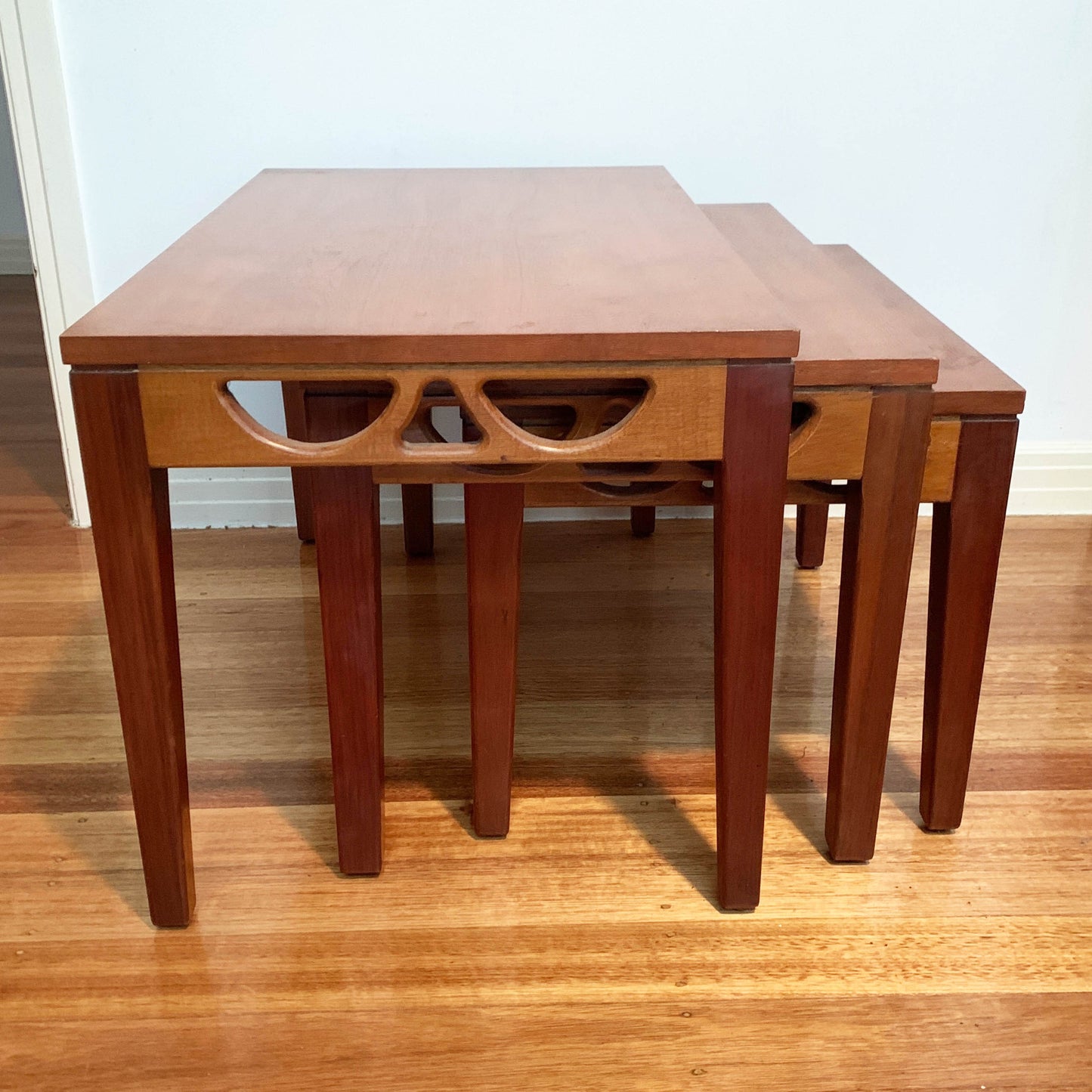 Mid Century Avalon Teak Nested Coffee Table Set