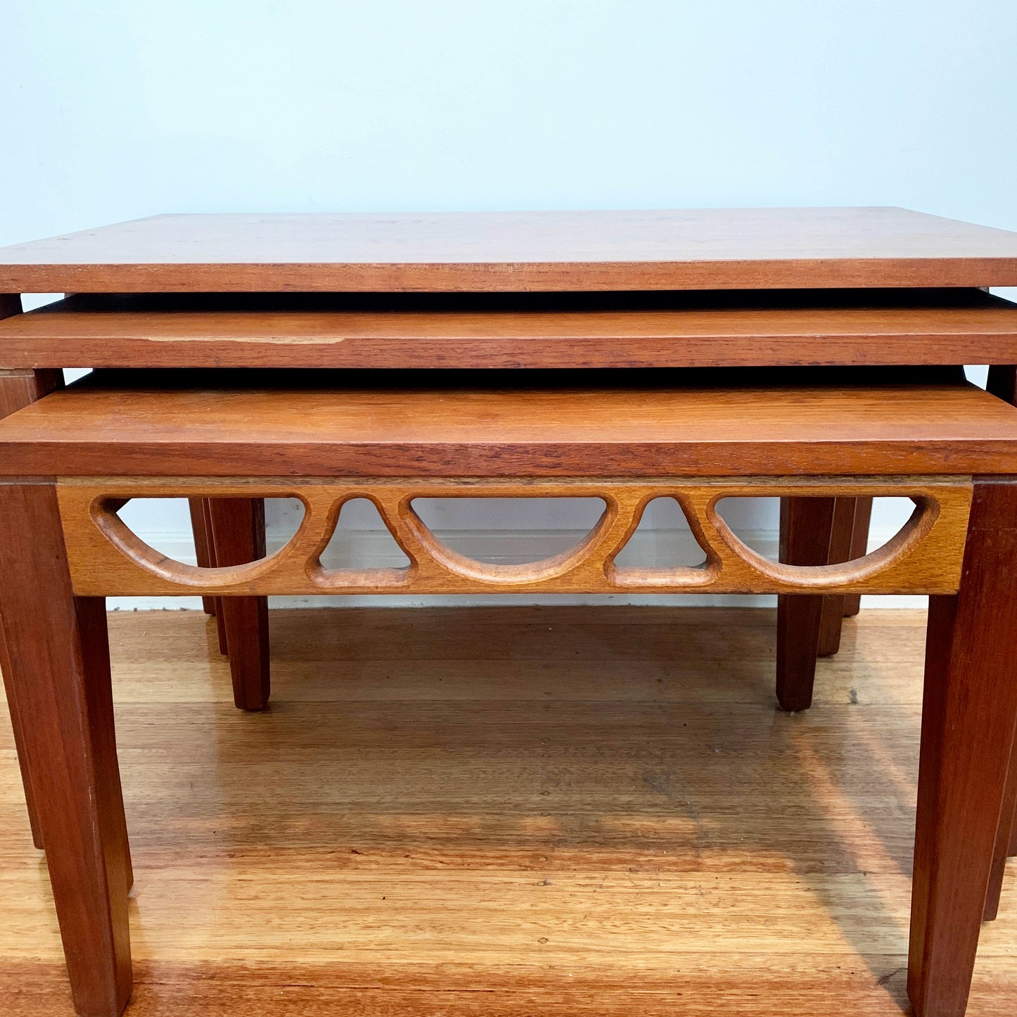 Mid Century Avalon Teak Nested Coffee Table Set