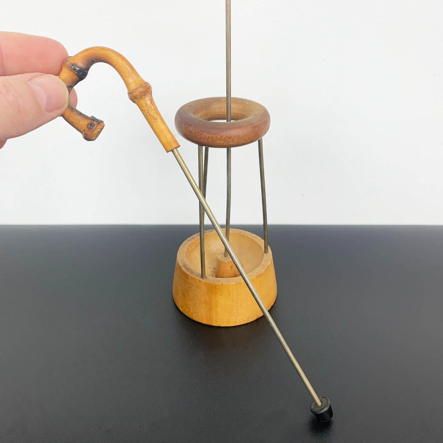Mid Century Top Hat & Cane Cocktail Stirrer Set