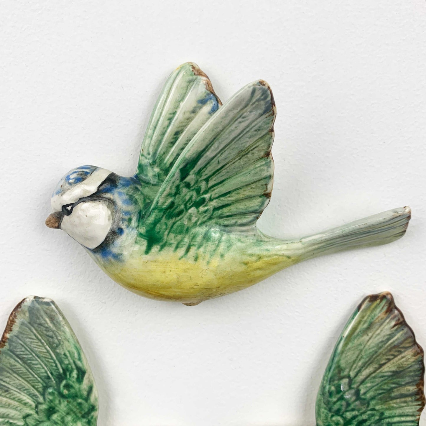 Beswick 'Blue Tit' Flying Bird Wall Plaques - Set of 3