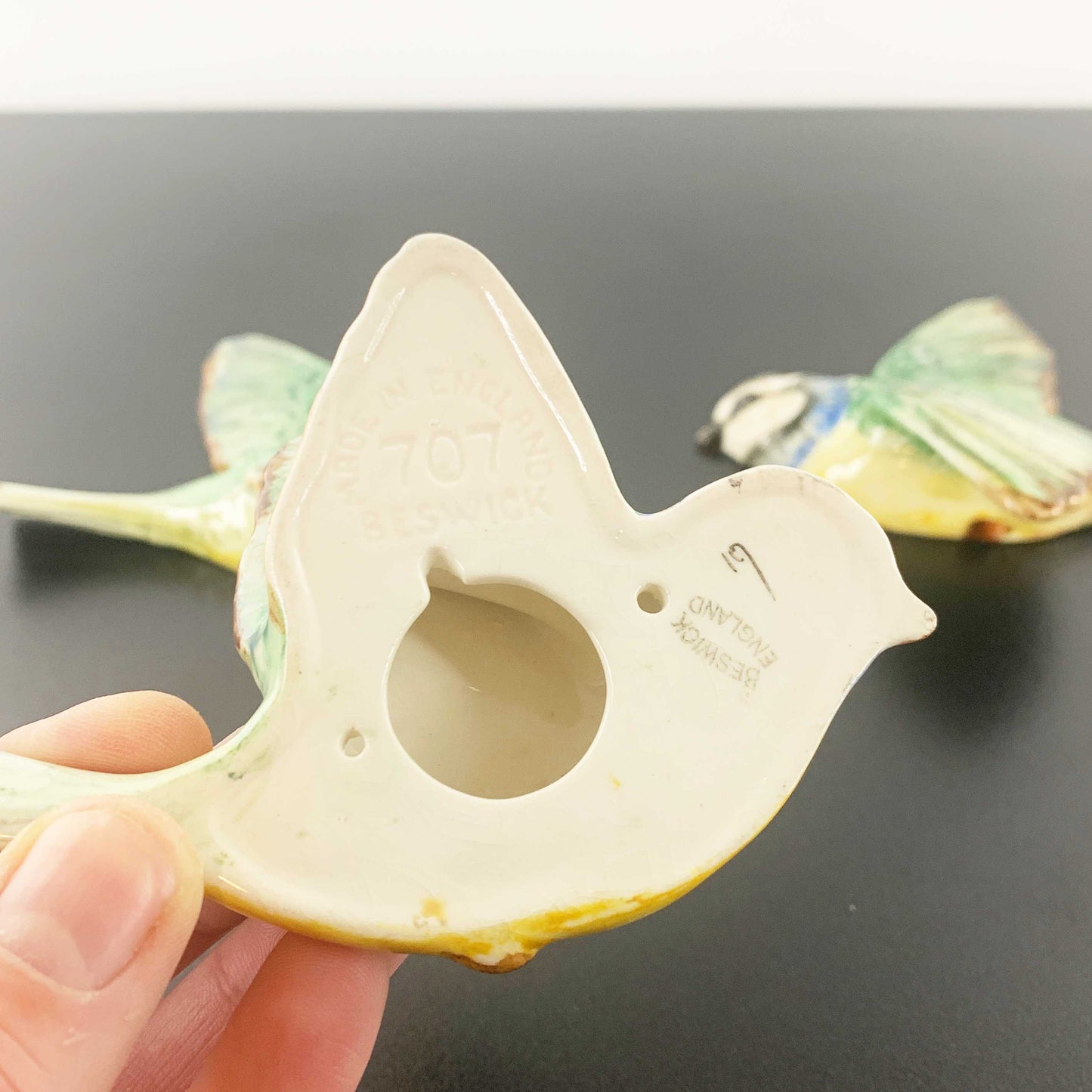 Beswick 'Blue Tit' Flying Bird Wall Plaques - Set of 3
