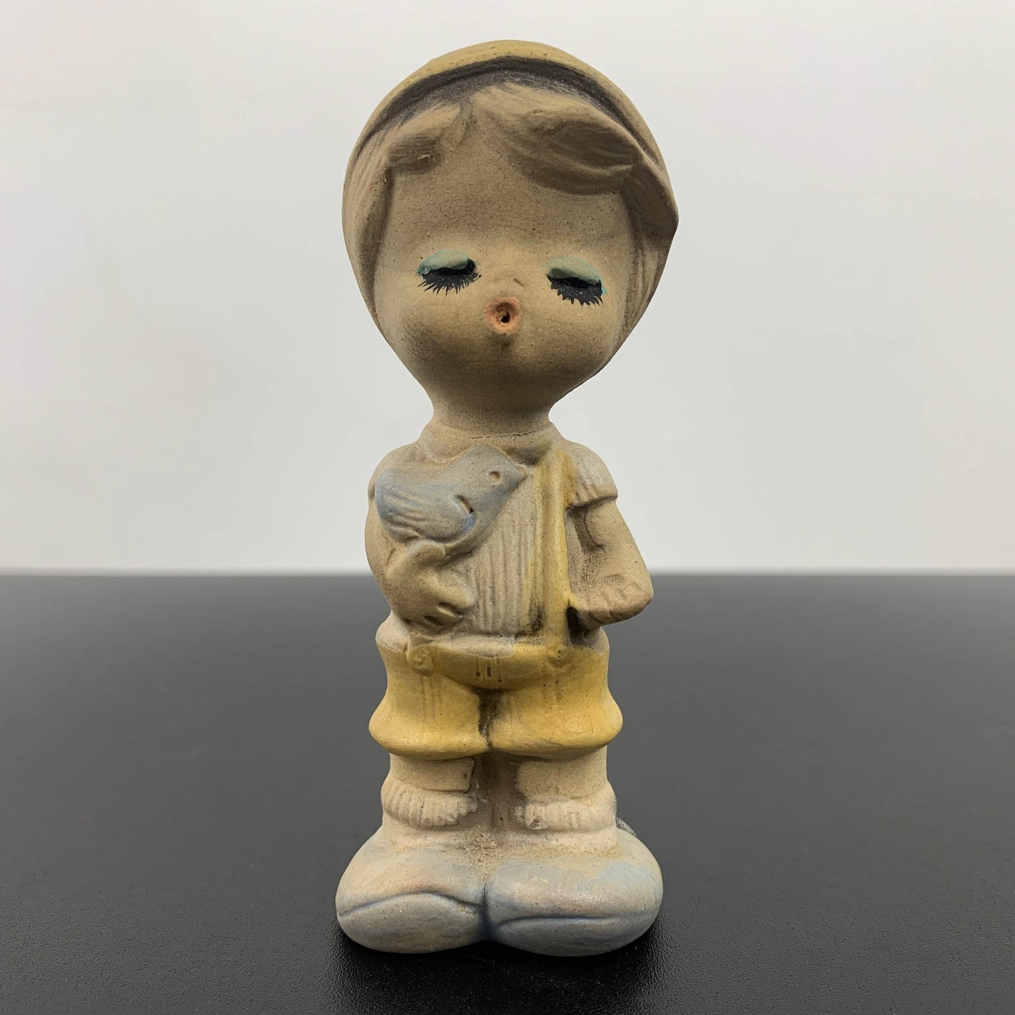 Mid Century Boy with Bird Figurine