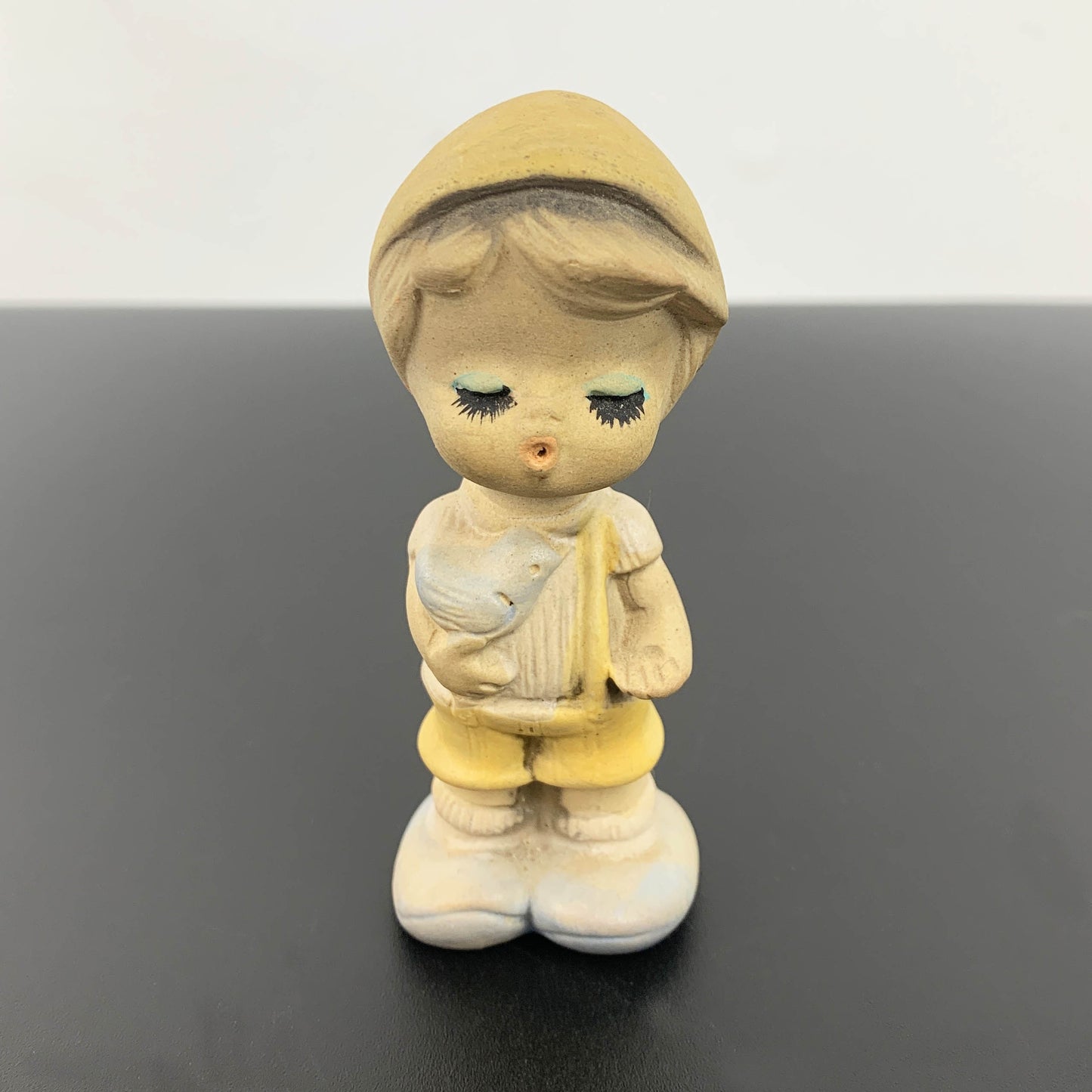 Mid Century Boy with Bird Figurine