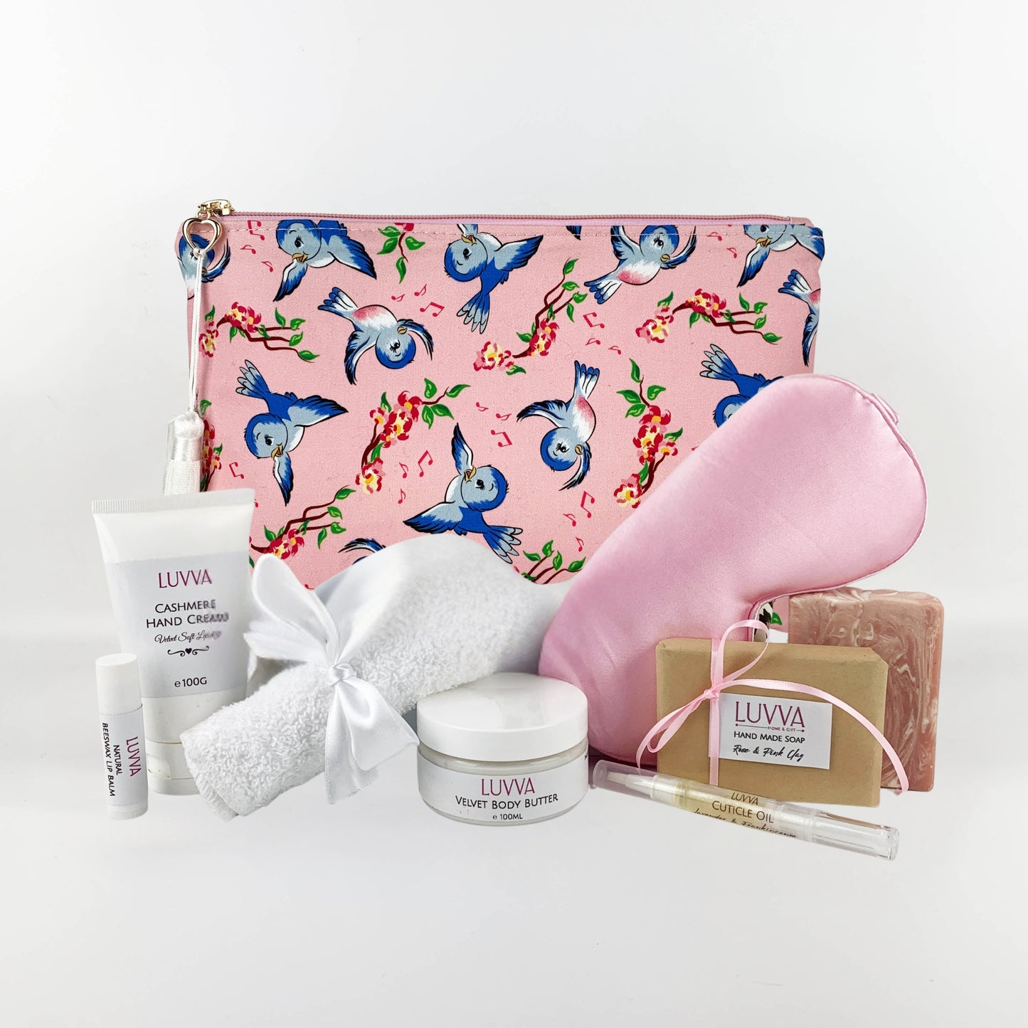Skincare and Handmade Makeup Pouch Gift Set: Large