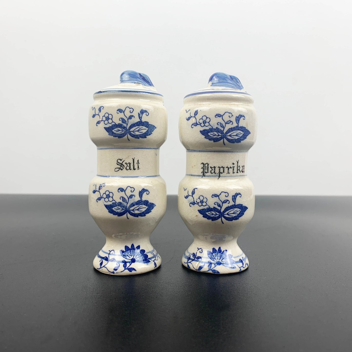 Delft Blue Style Salt and Paprika Shakers