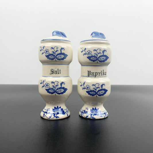 Delft Blue Style Salt and Paprika Shakers