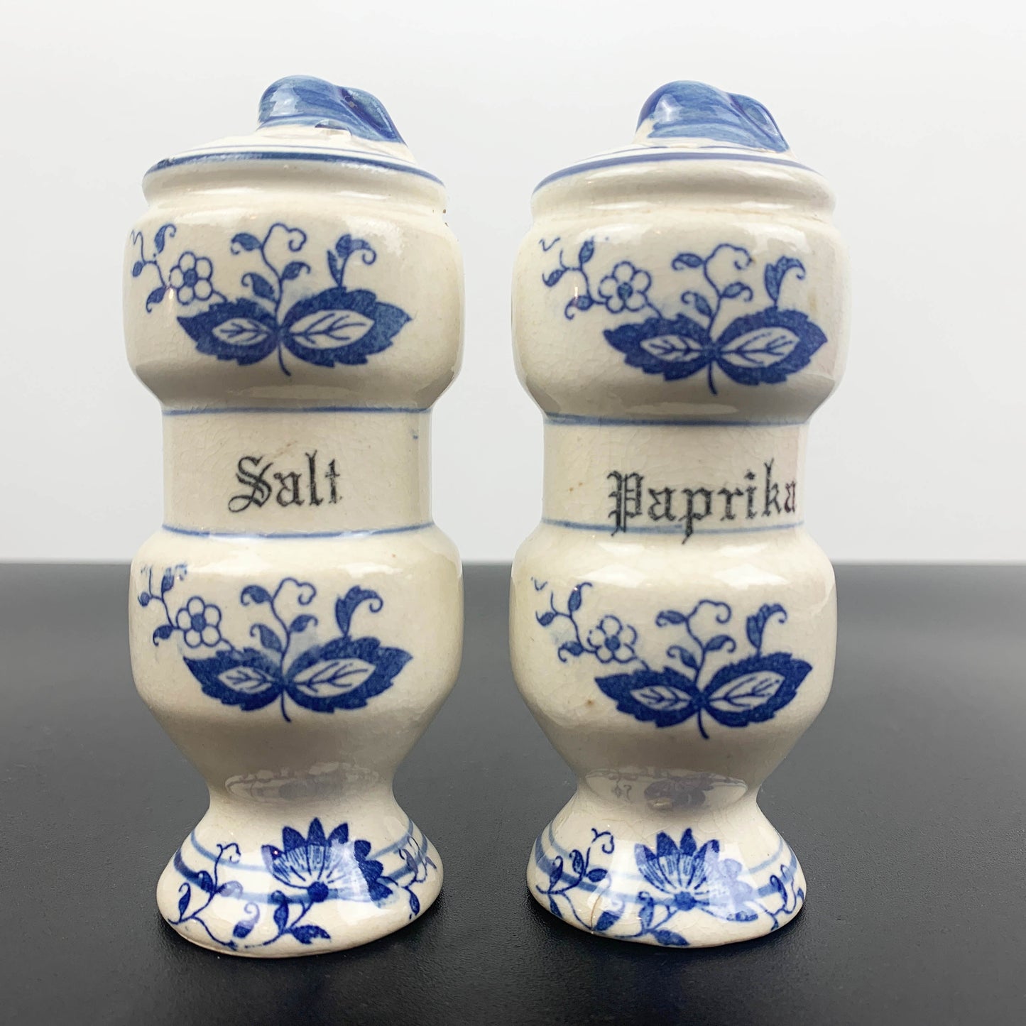 Delft Blue Style Salt and Paprika Shakers