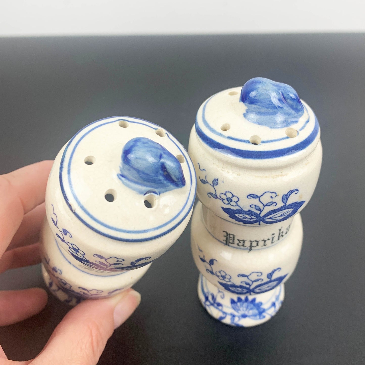 Delft Blue Style Salt and Paprika Shakers