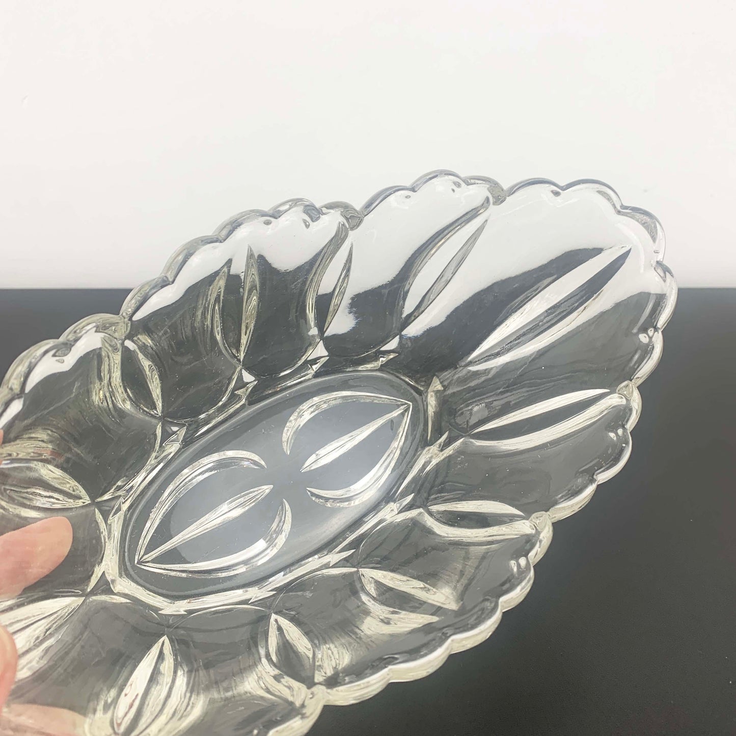 Zabkowice Glassworks Oval Flower Bowl