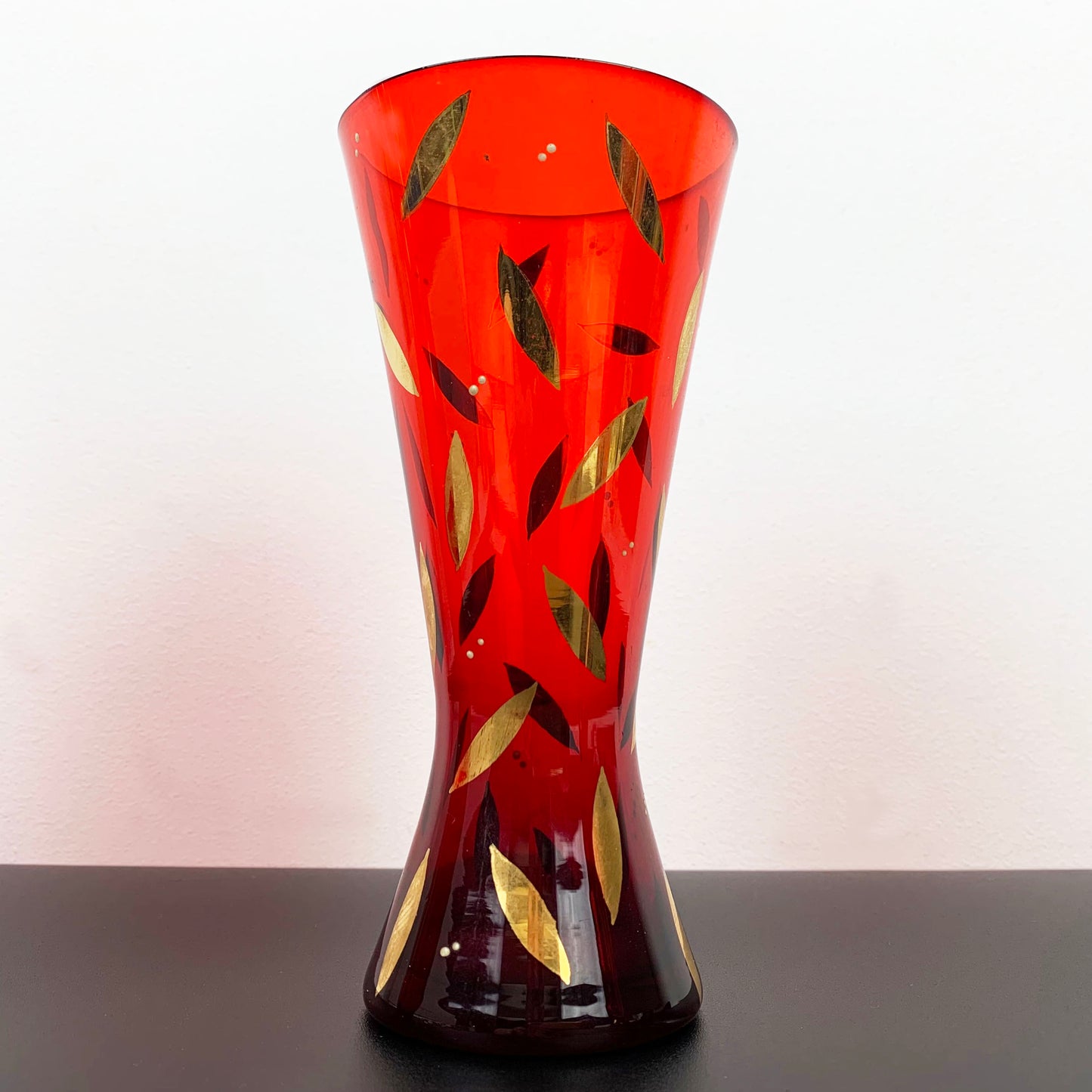 Bohemia Gold Gilded Glass Vase Trio