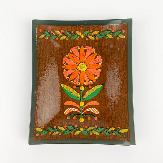 Hand painted art detail of bohemian glass plates