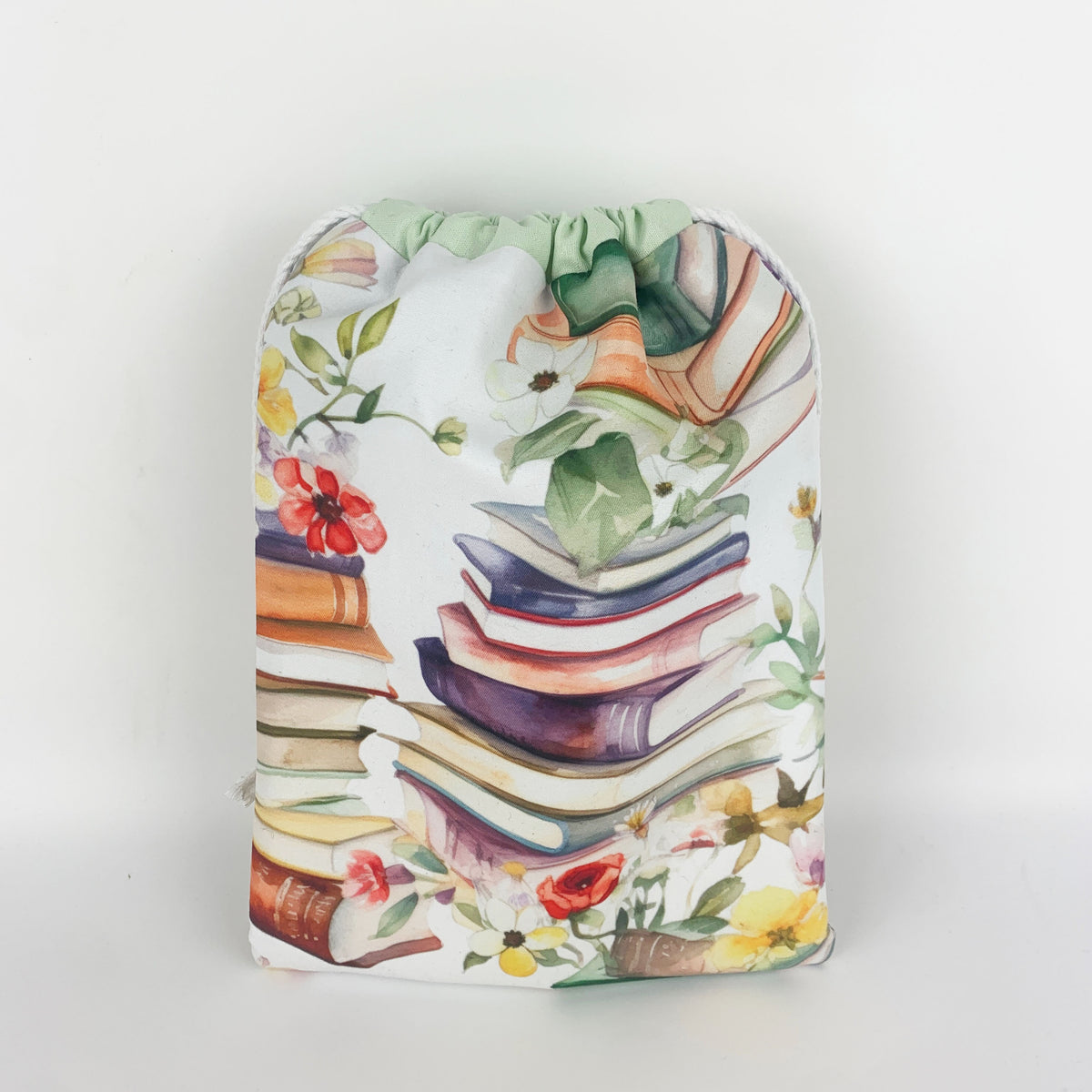Book Lovers and Bookworm Gift in Handmade Drawstring Pouch