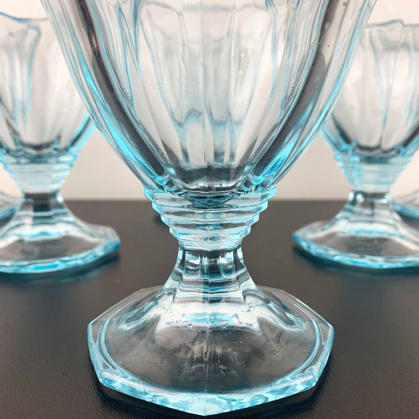 Mid Century Electric Blue Dessert Glass Set