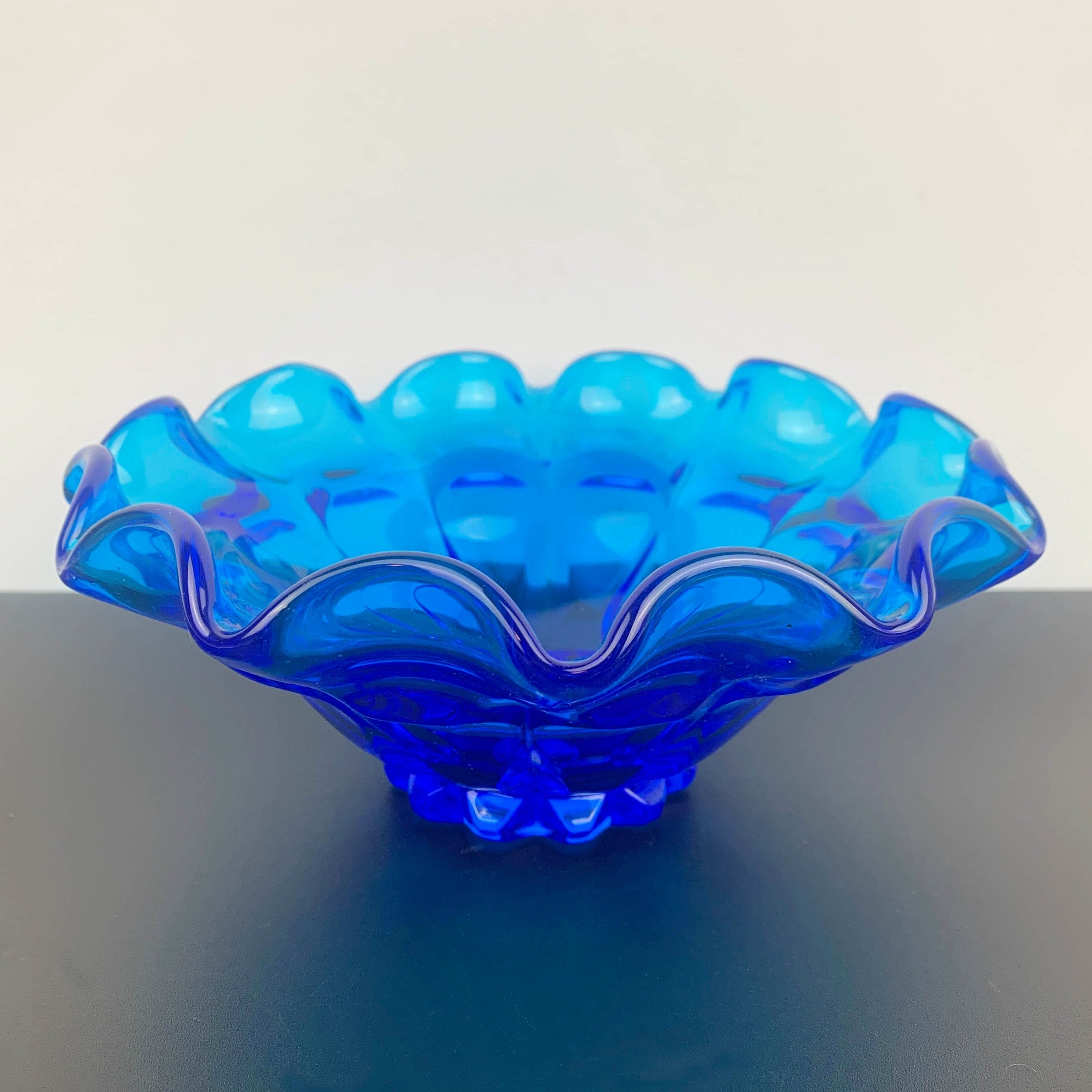 Fenton Ruffled Bowl in Colonial Blue – Luvva Home & Gift