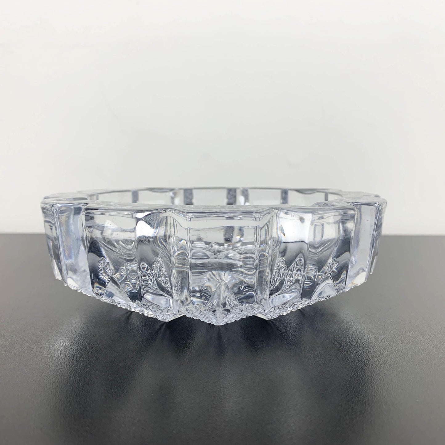 Mid Century Star Cut Crystal Ashtray