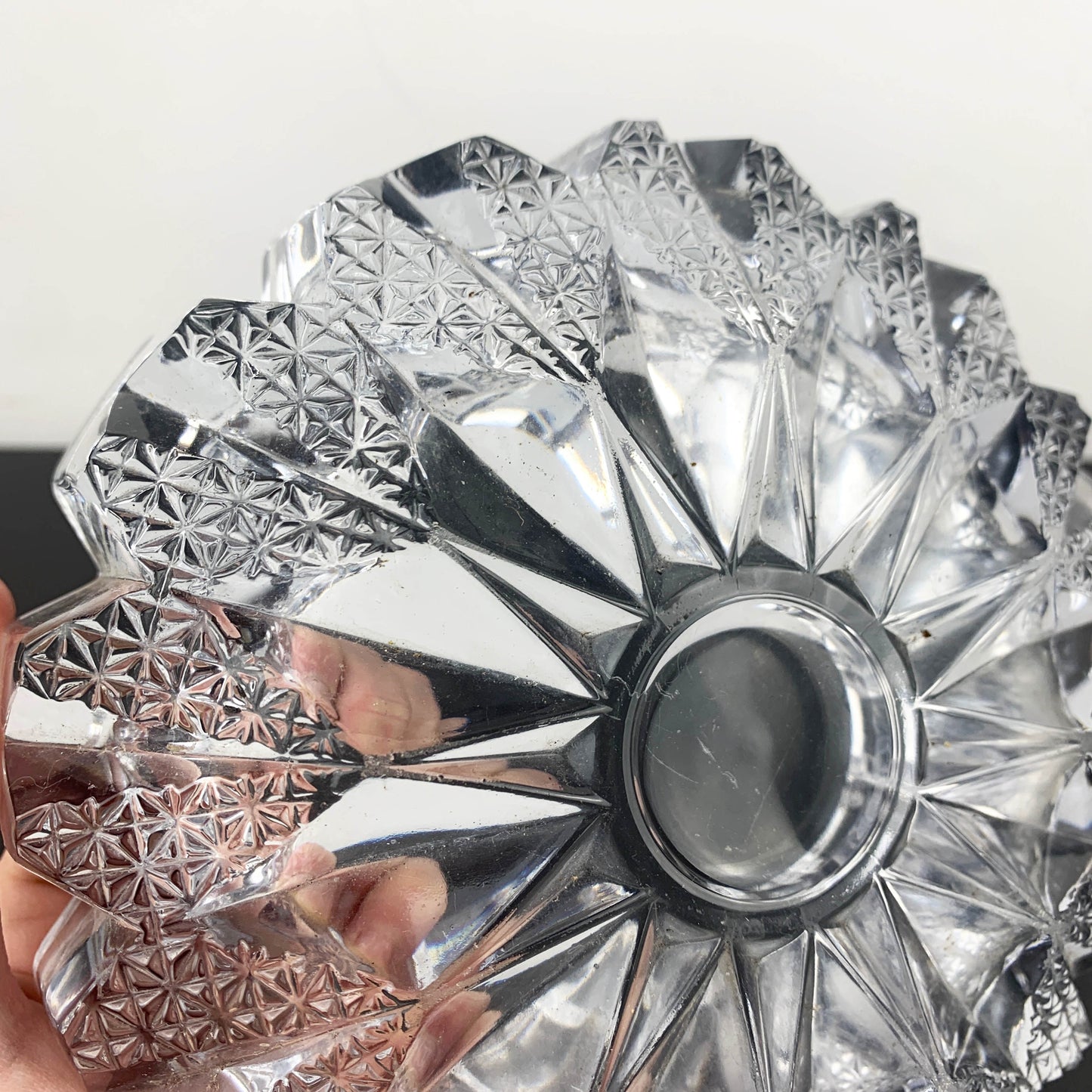 Mid Century Star Cut Crystal Ashtray