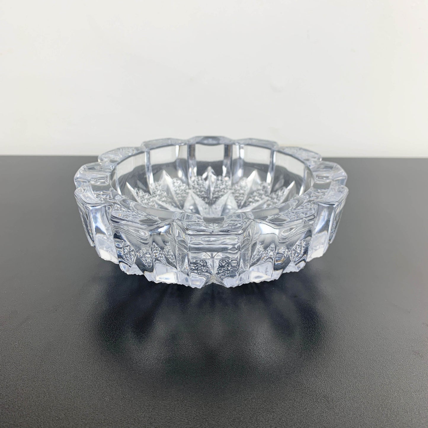 Mid Century Star Cut Crystal Ashtray