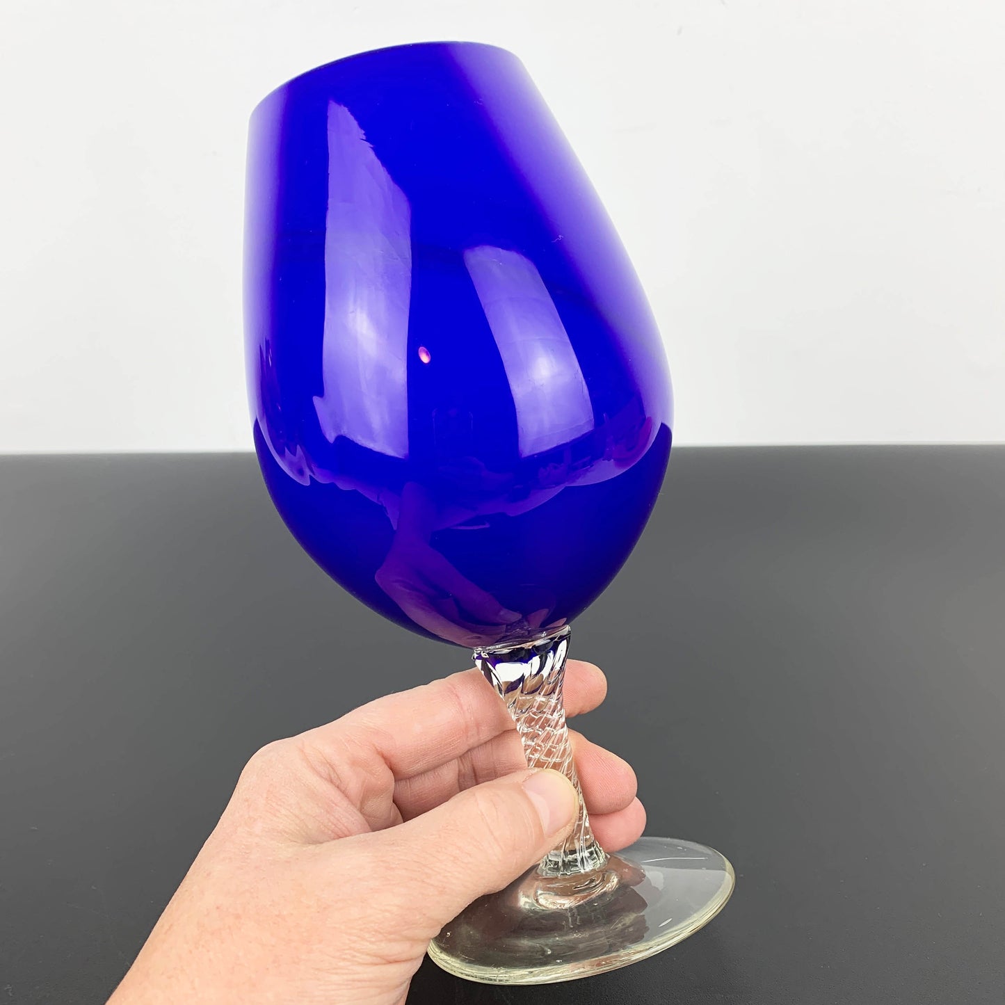 Empoli Cobalt Blue Oversize Art Glass Brandy Balloon