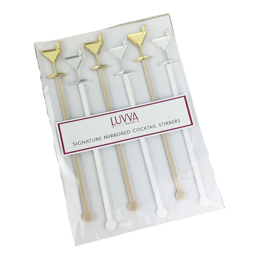 Signature Mirrored Cocktail Stirrers - Silver and Gold Assorted