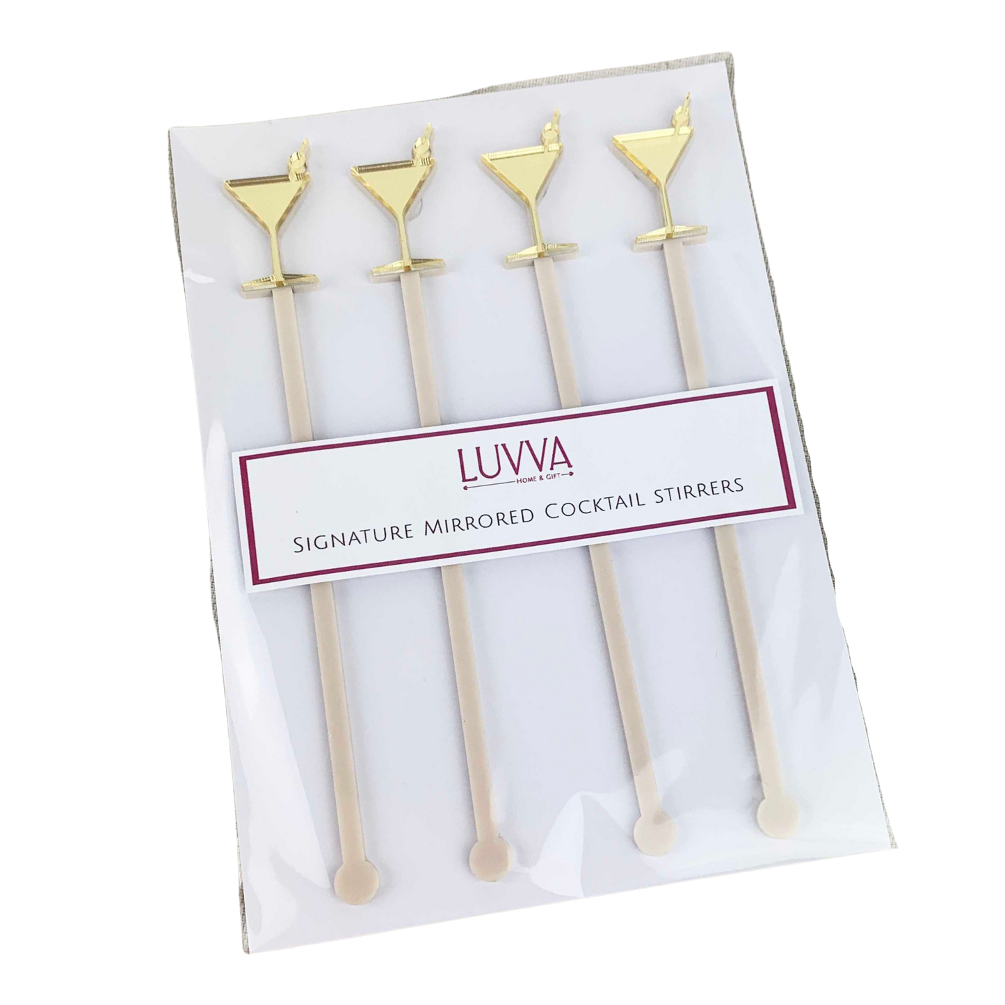Signature Mirrored Cocktail Stirrers - Gold