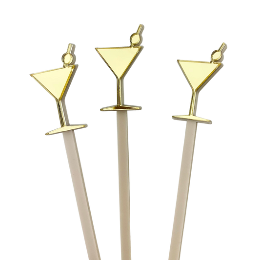 Signature Mirrored Cocktail Stirrers - Gold