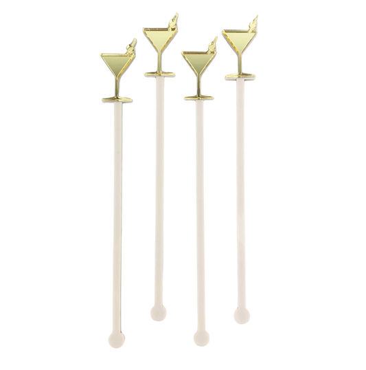 Signature Mirrored Cocktail Stirrers - Gold