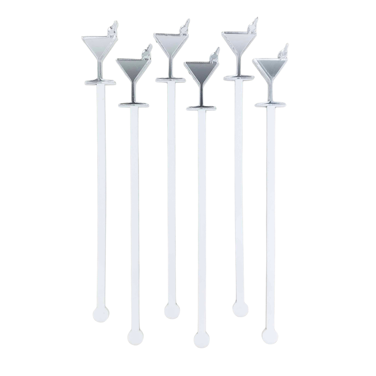 Signature Mirrored Cocktail Stirrers - Silver