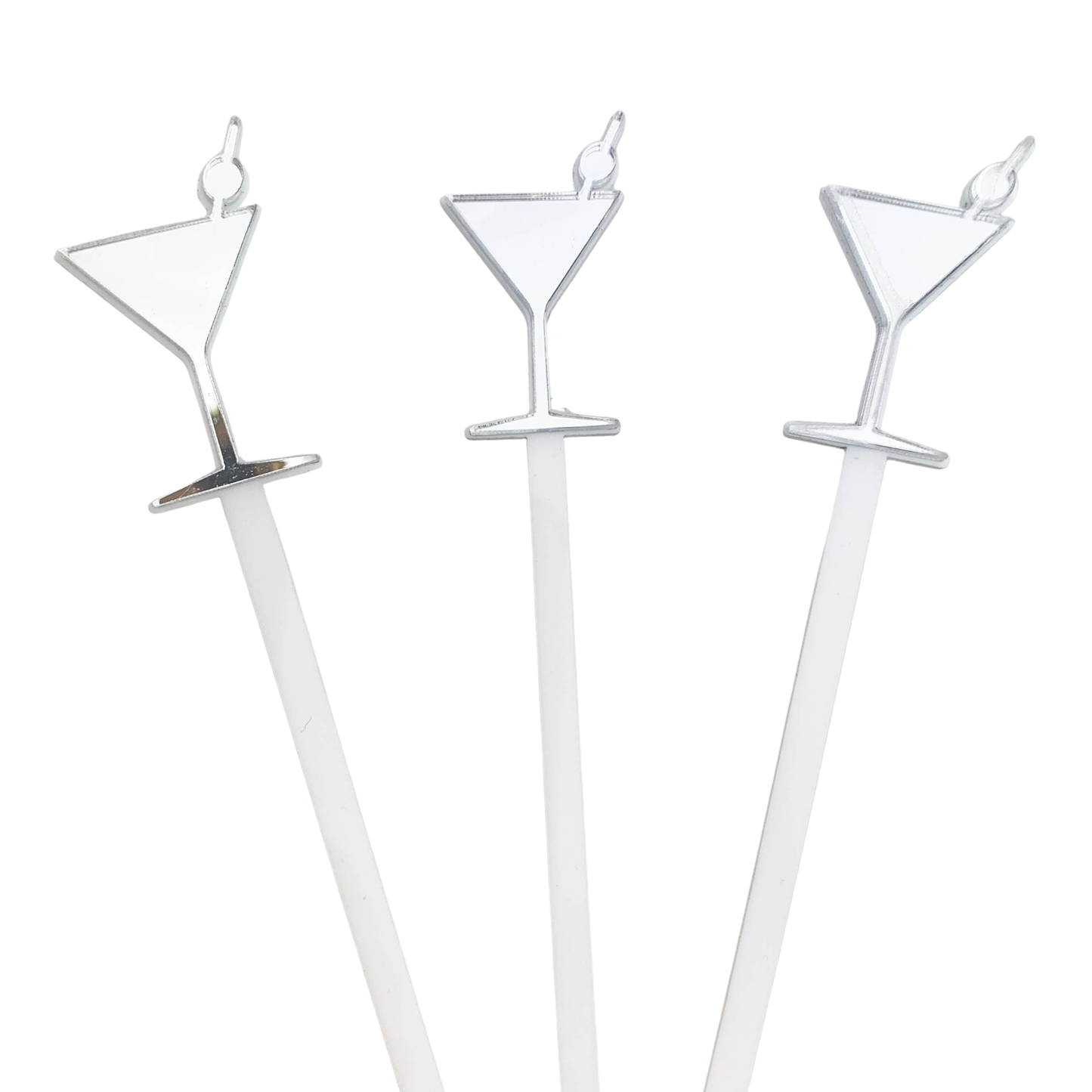 Signature Mirrored Cocktail Stirrers - Silver