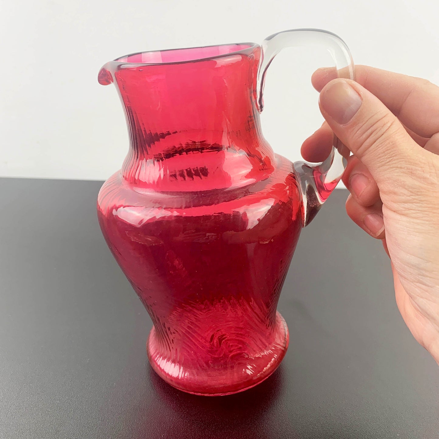 Cranberry Glass Small Pitcher