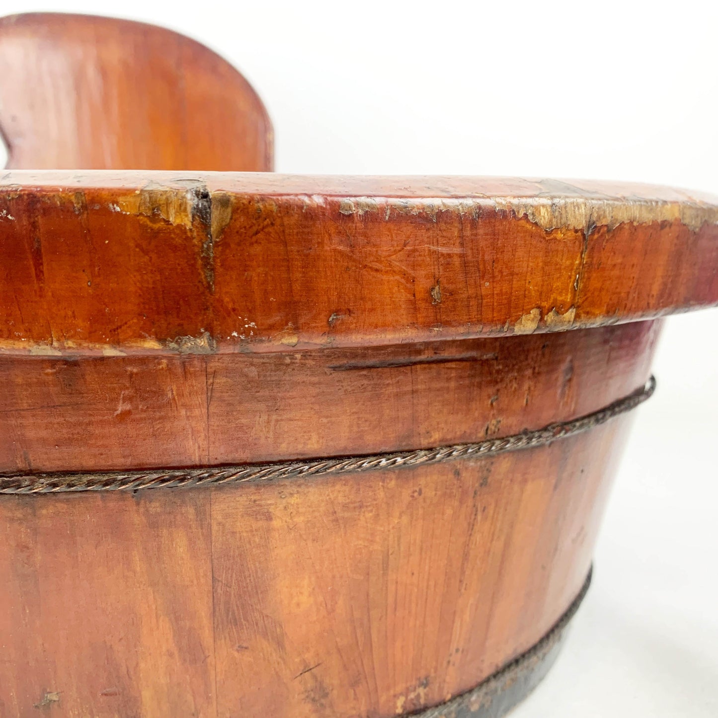 Antique Japanese Crane Timber Bucket