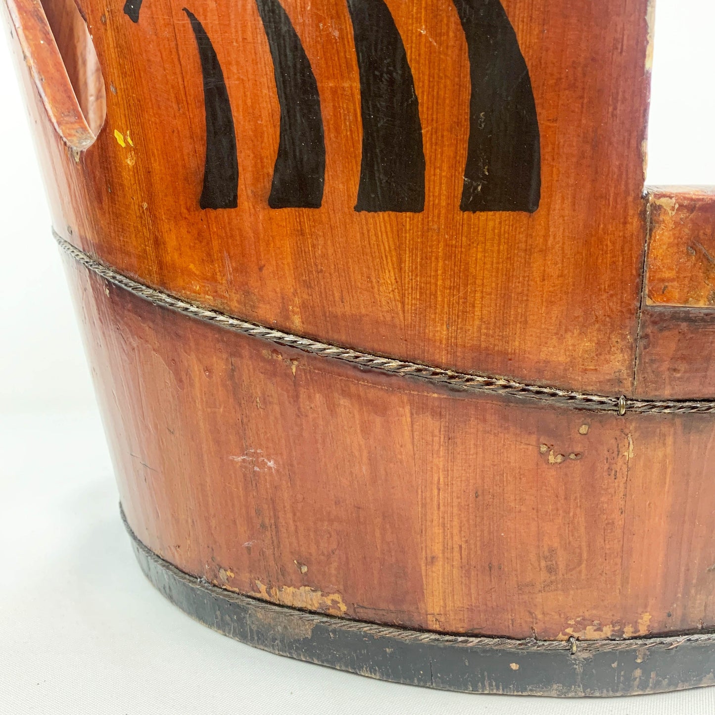 Antique Japanese Crane Timber Bucket
