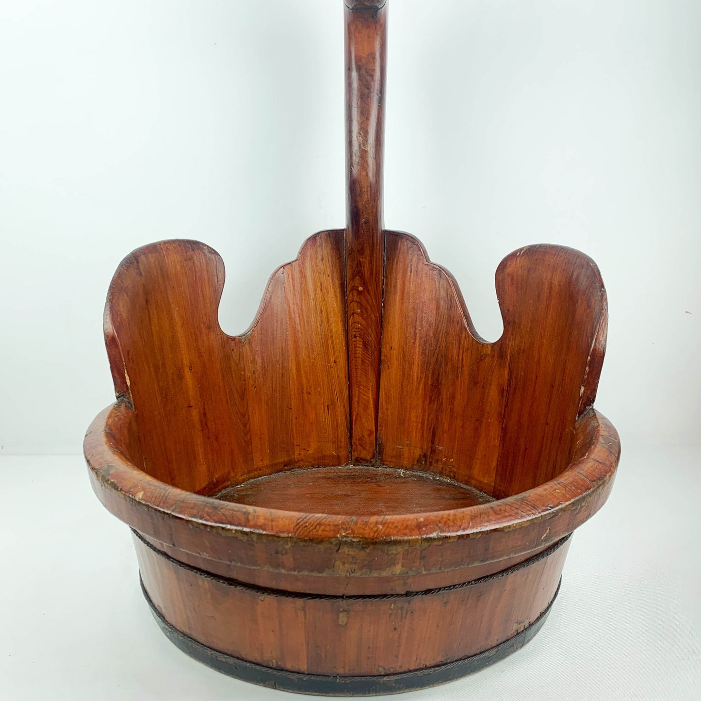 Antique Japanese Crane Timber Bucket