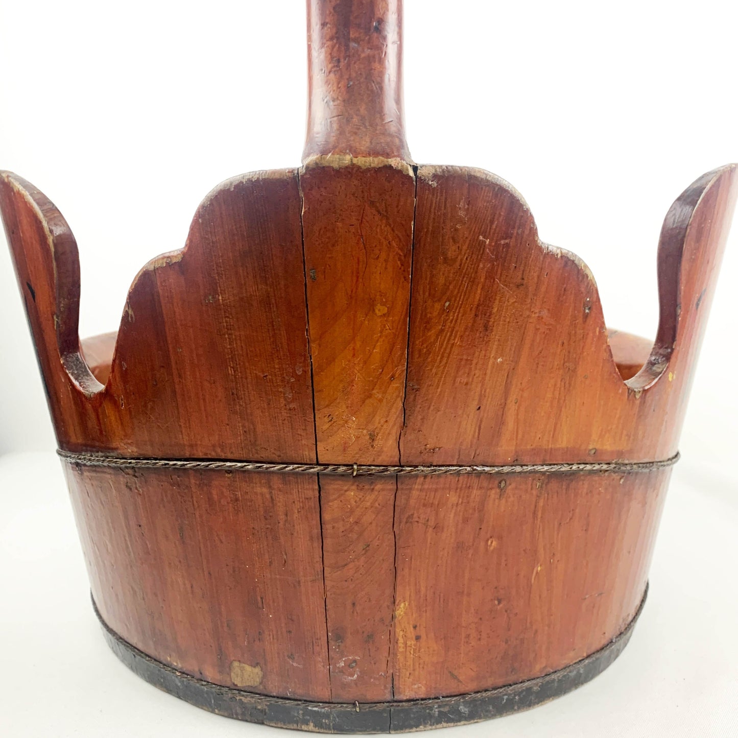 Antique Japanese Crane Timber Bucket