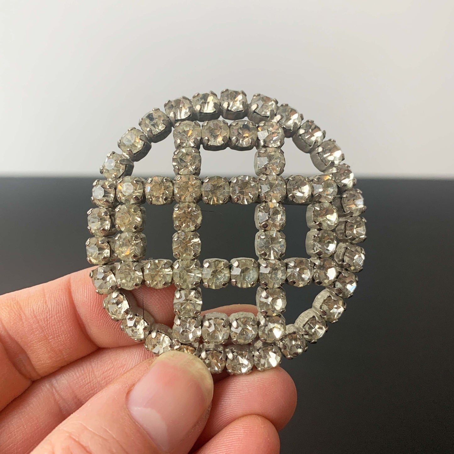 Mid Century Rhinestone Brooch
