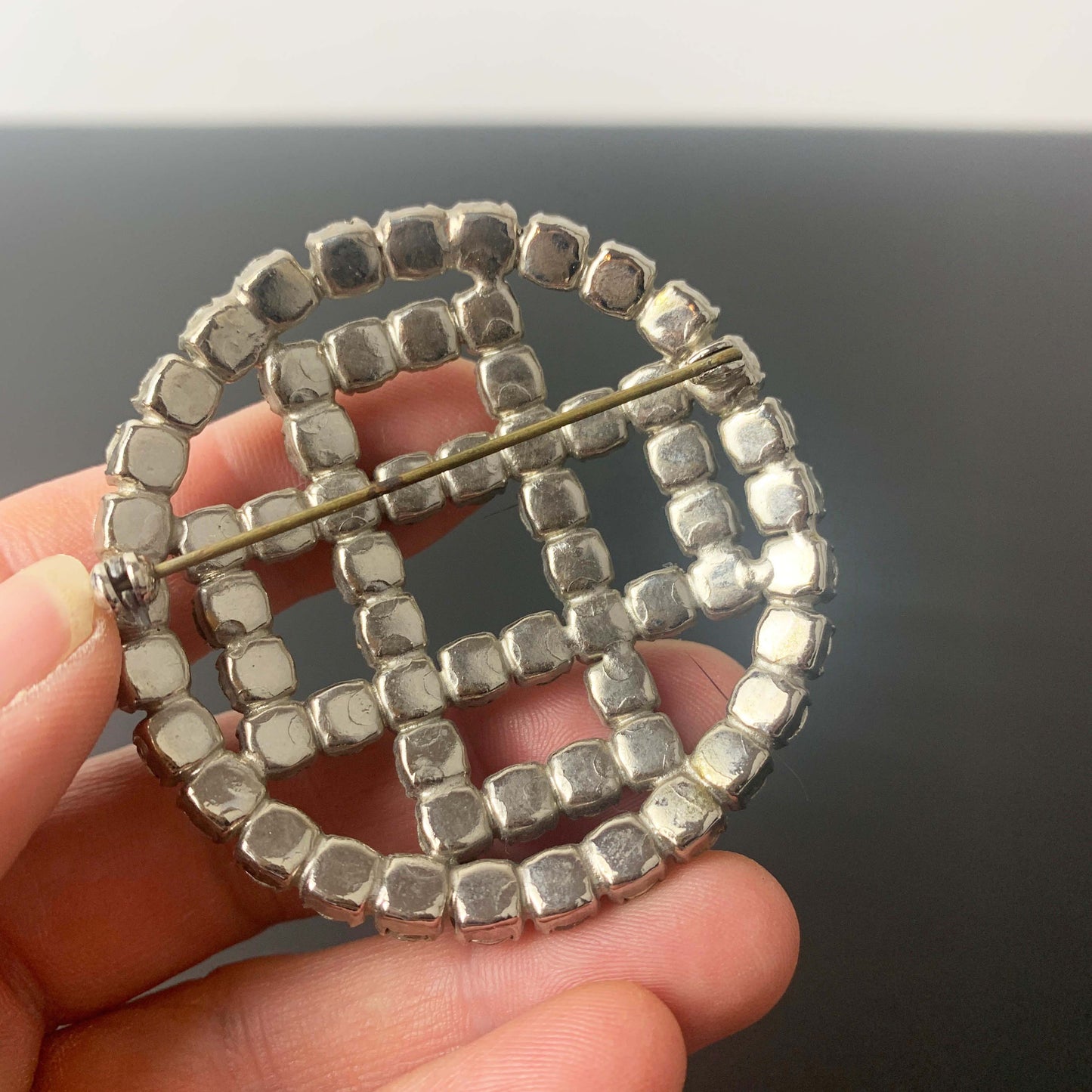 Mid Century Rhinestone Brooch