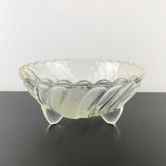 Crown Glass 'Harlequin' master bowl in clear and frosted glass