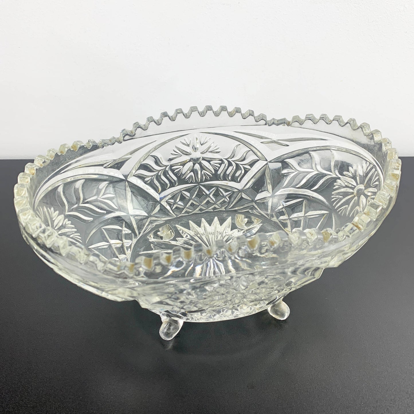 Crystal Oval Footed Presentation Bowl