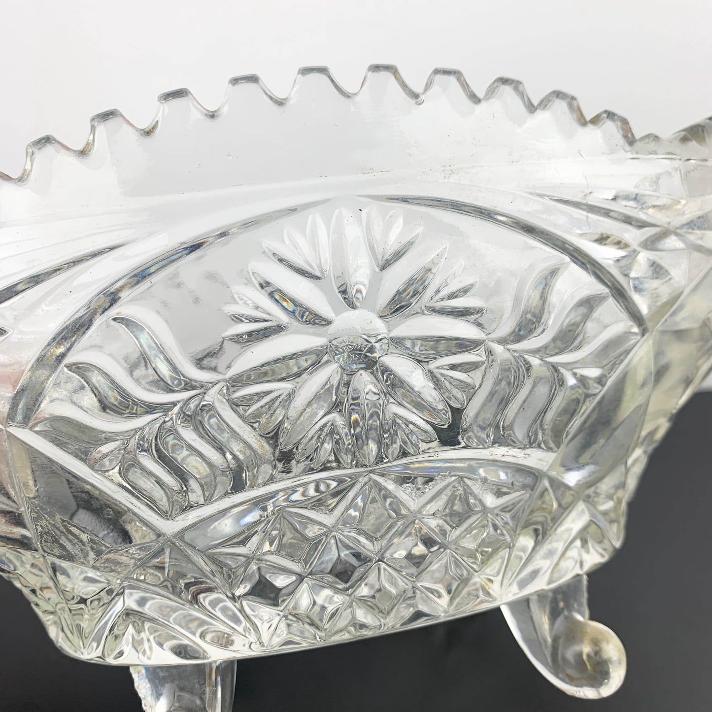 Crystal Oval Footed Presentation Bowl