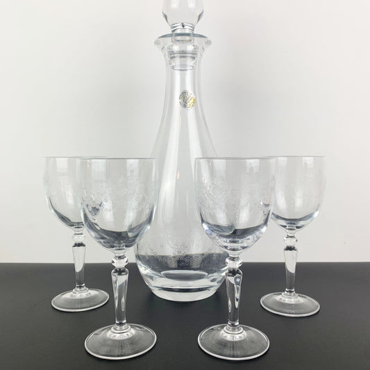 Cristal D'Arques 'Dampierre' Etched Decanter Set