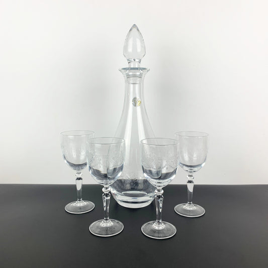 Cristal D'Arques 'Dampierre' Etched Decanter Set